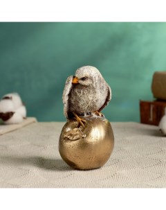 Фигура Птичка на золотом яблоке 8 5х12см Хорошие сувениры