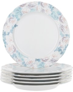 Тарелка мелкая 17 см Rose декор Голубая роза набор 6 шт Thun