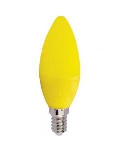 Светодиодная лампа candle LED color 6 0W 220V E14 Yellow матовая колба C4TY60ELY Ecola