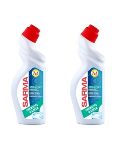 Чистящее средство для сантехники Сарма Свежесть и блеск антибактериальный гель 750мл 2шт Sarma