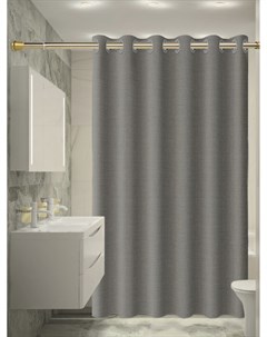 Штора для ванной на люверсах серый 180 200 Home shop&store
