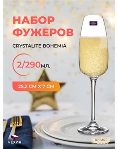 Набор бокалов Anser Alizee для шампанского 290 мл 2 шт Crystalite bohemia