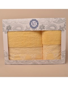 Набор полотенец в коробке Тиана размер 50х90 70х140 см цвет ваниль махра 450 г м хлоп Luxor