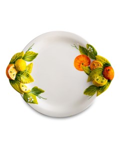 Тарелка для закусок Лимоны и апельсины 22 см белая Edelweiss