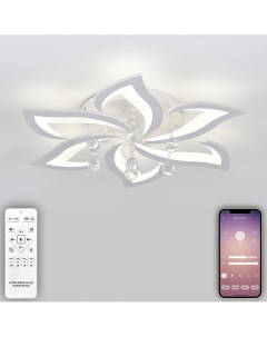 Светодиодный светильник люстра с пультом ДУ мобильным приложением 120W белый LED Natali kovaltseva
