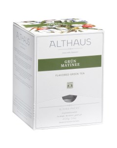 Чай зеленый Grun Matinee ароматизированный в пирамидках 15 шт Althaus