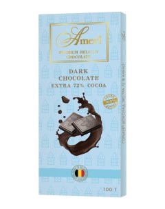 Шоколадная плитка Экстра Горький шоколад 72 100 г х 6 шт Ameri