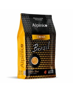Кофе в зернах CREMA BRAZIL 100 Арабика средней обжарки 1 кг Alpinico