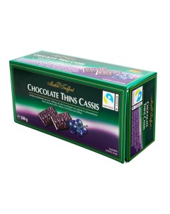 Темный шоколад с начинкой со вкусом черной смородины в пластинках 200 г Maitre truffout