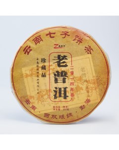 Китайский выдержанный чай Шу Пуэр Lao puer 357 г 2014 г блин Nobrand