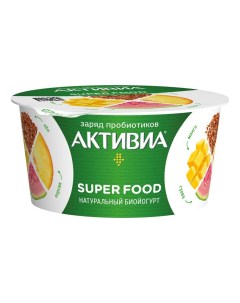 Биойогурт Super food персик манго гуава семена чиа амарант семена льна 2 2 140 г Активиа