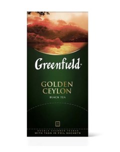Чай Гринфилд Golden Ceylon черный 25 пакетиков в конвертах по 2 г Greenfield