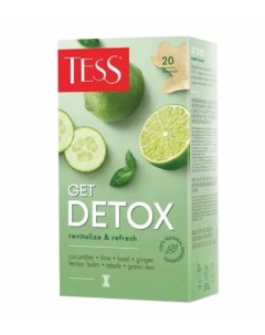 Чай Тесс Get Detox зеленый с пряностями и цитрусом 20 пакетиков по 1 5 г Tess