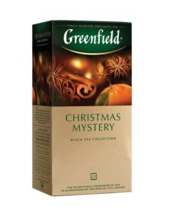 Чай Christmas Mystery черный с корицей 25 пакетиков по 1 5 г Greenfield
