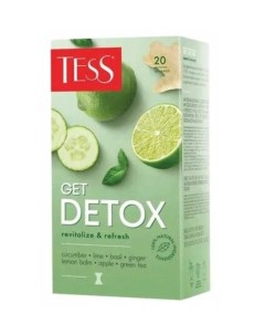 Чай Get Detox зеленый с пряностями и цитрусом 20 пакетиков по 1 5 г 2шт Tess