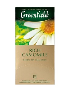 Чай Rich Camomile Ромашковый травяной 25 пакетиков в конвертах по 1 5 г Greenfield