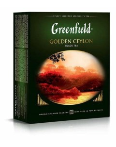 Чай Golden Ceylon черный 100 пак Greenfield