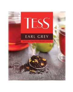 Чай Тесс Earl Grey черный с цедрой лимона 100 пакетиков в конвертах по 1 8 г Tess