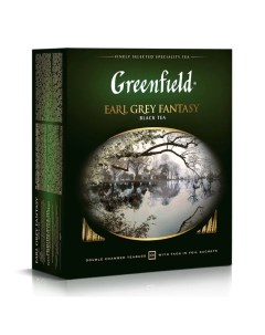 Чай Earl Grey Fantasy черный с бергамотом 100 пакетиков в конвертах по 2 г Greenfield