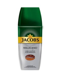 Кофе молотый в растворимом Millicano сублимированный 160 г стеклянная банка Jacobs