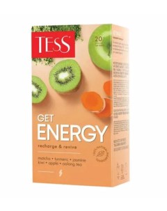 Чай Тесс Get Energy зеленый с ароматом киви и жасмина 20 пакетиков по 1 5 г Tess