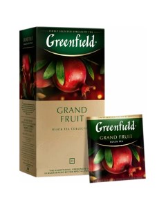 Чай Grand Fruit черный гранат розмарин 25 пакетиков в конвертах по 1 5 г Greenfield