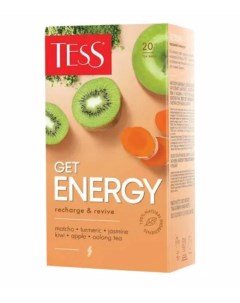 Чай Get Energy зеленый с ароматом киви 20 пакетиков по 1 5 г 2шт Tess