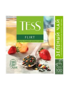 Чай Тесс Flirt зеленый с клубникой и персиком 100 пакетиков по 1 5 г 1476 09 Tess