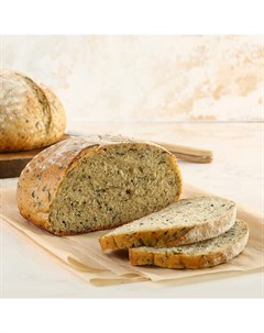 Хлеб ПЕКАРНЯ пшеничный с водорослями и семенами чиа половинка 200 г Мясновъ