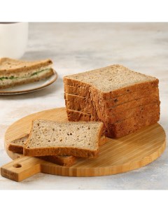 Хлеб ПЕКАРНЯ для тостов зерновой половинка в нарезке 400 г Мясновъ