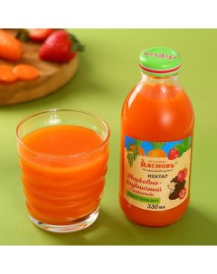 Нектар детский БУФЕТ морковно клубничный с мякотью с 3 лет 0 33 л Мясновъ