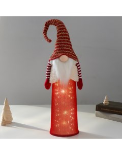Новогодняя фигурка Дед Мороз красный в белом жилете 9473011 18x12x65 см Nobrand