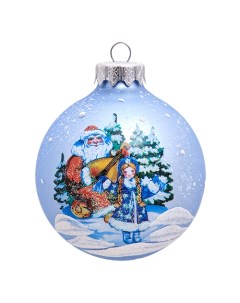 Елочный шар 801690 1шт разноцветный Дед Мороз и Снегурочка 85 мм НФШ 1044 Elita