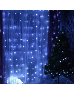 Световой занавес на окно новогодняя garland02 1 5x1 5 м белый холодный Alat home
