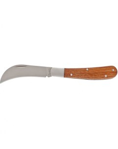Нож садовый складной изогнутое лезвие 170 мм деревянная рукоятка Palisad