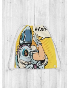 Мешок для обуви детский Мотивирующий космонавт желтый Joyarty
