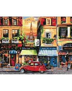 Набор для рисования по номерам Улочка в Париже 40 50см Hobruk