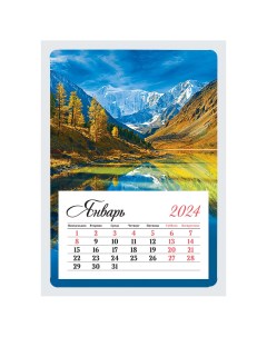 Календарь отрывной на магните на 2024г Mono Природа 355837 10 шт Officespace