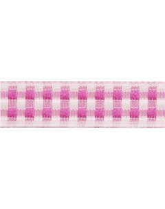 Тесьма жаккардовая арт 05 65106 12 12 мм ярко розовая клеточка Протос