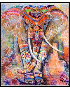 Алмазная мозаика стразами Индийский слон 00114625 30х40 см Ripoma