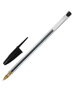 Ручка шариковая Basic BP 01 комплект 100 шт письмо 750 метров ЧЕРНАЯ длина кор Staff
