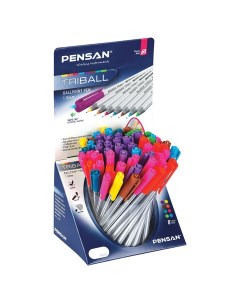 Ручка шариковая масляная Triball Colored комплект 60 шт яркие цвета АССОРТИ ДИ Pensan