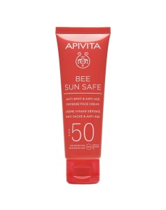 Солнцезащитный крем для лица против старения и пигментации SPF50 BEE SUN SAFE 50 Apivita