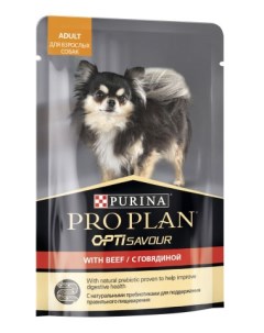 Влажный корм для собак Adult для маленьких пород с говядиной пауч 0 085 кг Purina pro plan