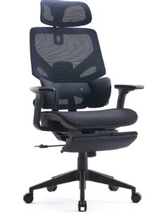 Кресло офисное CS CHR MC01 BLBK синий сиденье черный сетка ткань с подголов крестов пластик подст дл Cactus