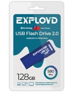 Накопитель USB 2 0 128GB EX 128GB 580 Blue 580 синий Exployd