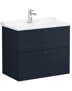 Тумба с раковиной Root Classic 80 68874 подвесная Темно синяя матовая Vitra