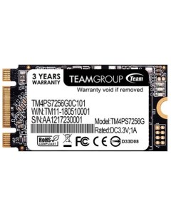 SSD накопитель MS30 256GB SATA M 2 TM4PS7256G0C101 Teamgroup