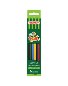 Набор цветных карандашей Жираф 6цв Пифагор