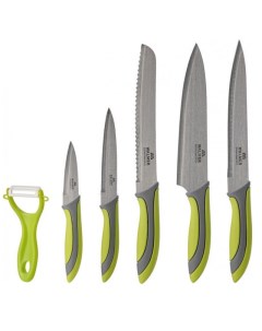 Набор ножей Vegan 6 предметов 5 ножей овощечистка пластик сталь Walmer